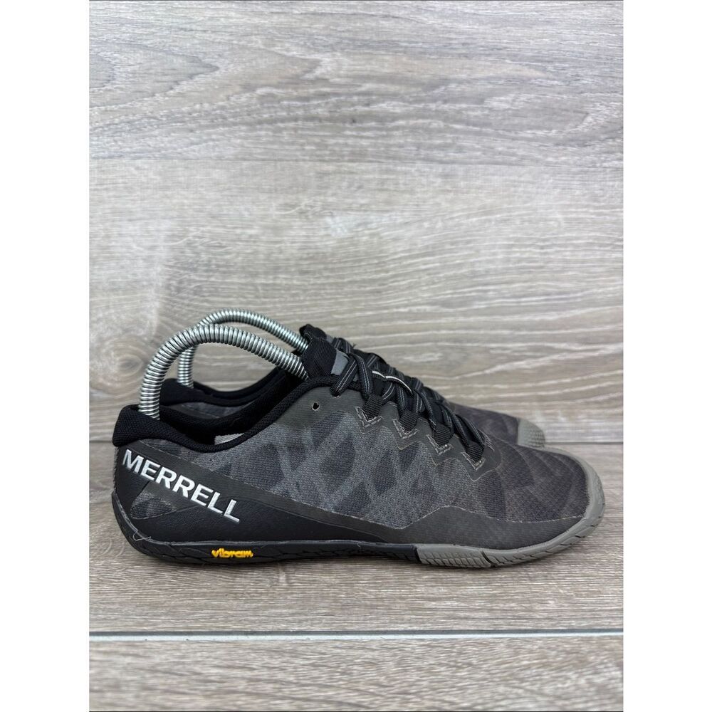 Merrell Vapor Glove 3 Women’s Sz 7 Black Silver Barefoot Minimalist Vibram Shoe